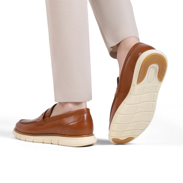 Men's PU Leather Penny Loafers - BROWN - 8